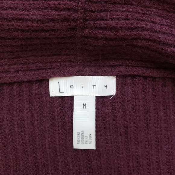 Leith Dolman Sleeve Long Maroon Cardigan - Picture 6 of 7